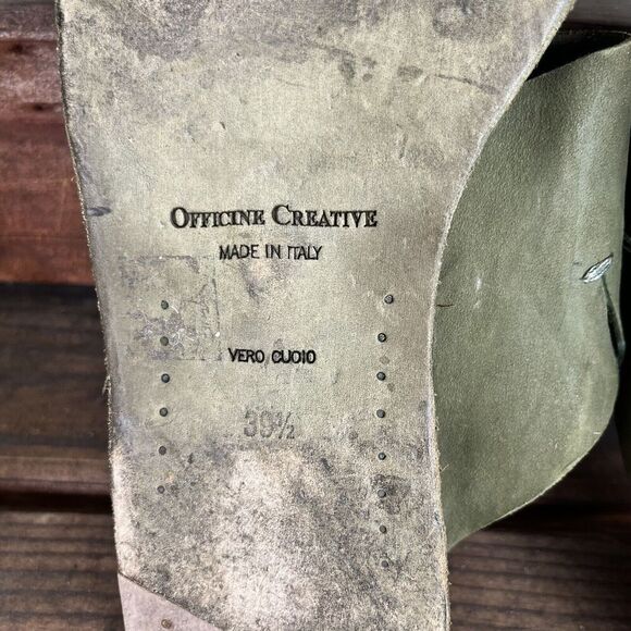 Officine Creative Green Leather Toe Ring Sandals Italy Women's Size 39.5 US 9.5 - Picture 12 of 12